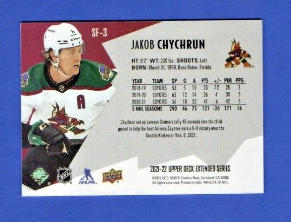 Jakob Chychrun   2021-22 UD Extended SPxFinite Radiance Silver #SF-3   0257/2999