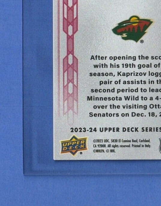 2023-24 UD Population Count 500  -  Kirill Kaprizov  -  Minnesota Wild   #PC-1