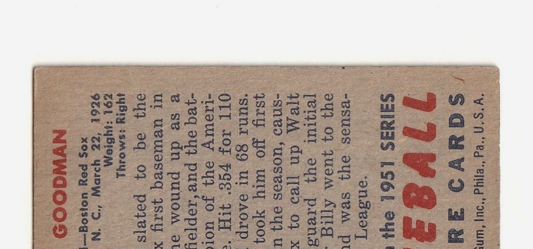 1951 Bowman #237   -   Billy Goodman  -  Boston Red Sox   -  EX-NRMT