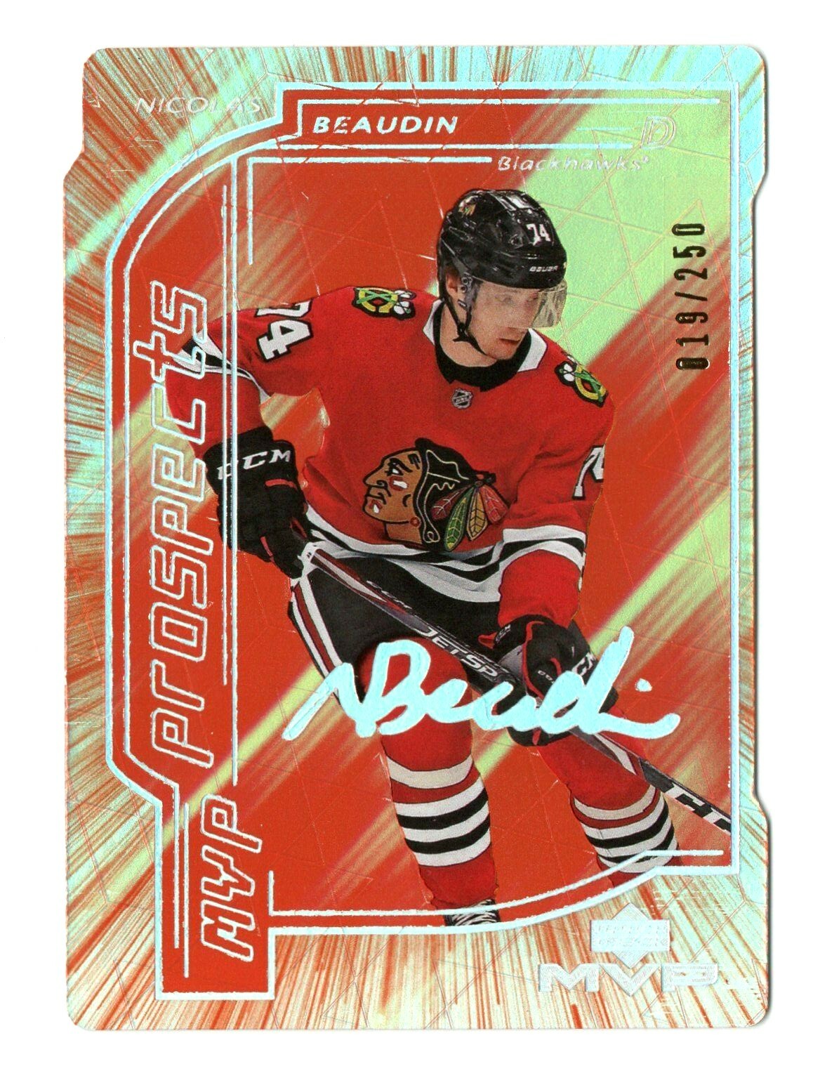 Nicolas Beaudin 2020-21 Upper Deck Series 2 MVP Prospects Rookie 019/250