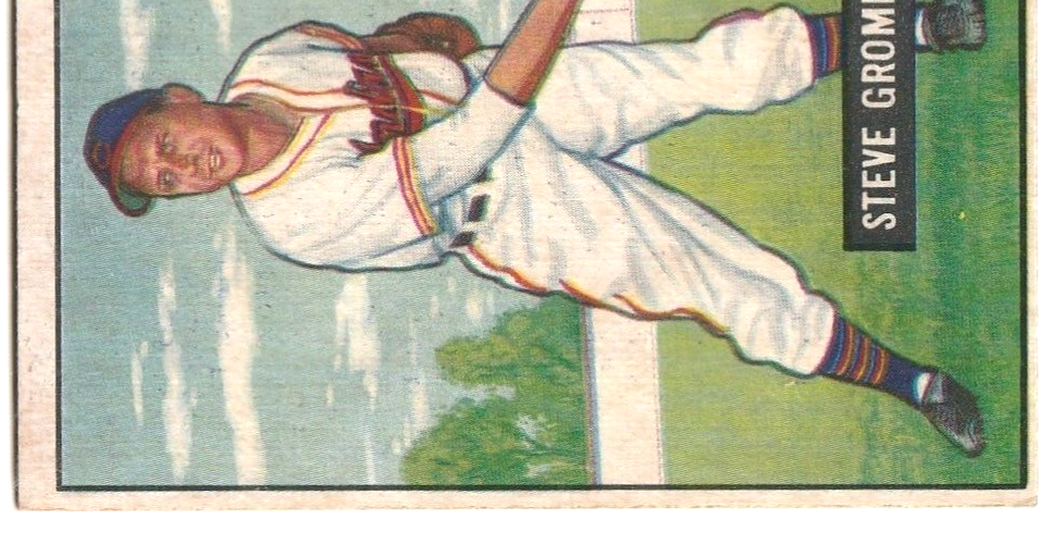 1951 Bowman  -  Steve Gromek -  Cleveland Indians  #115   EX-NRMT