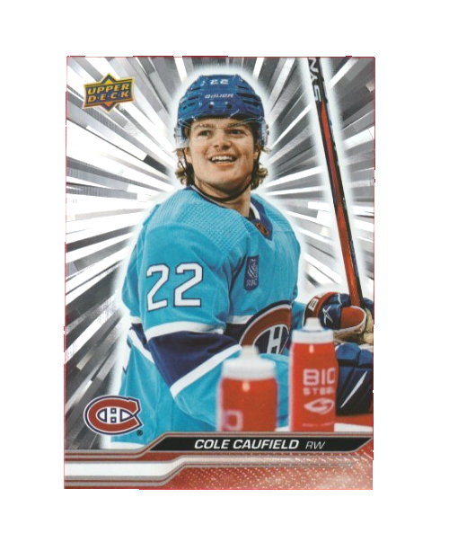 COLE CAUFIELD -  2023-24 UD Series 2 # 347  Silver Outburst - Montreal Canadiens