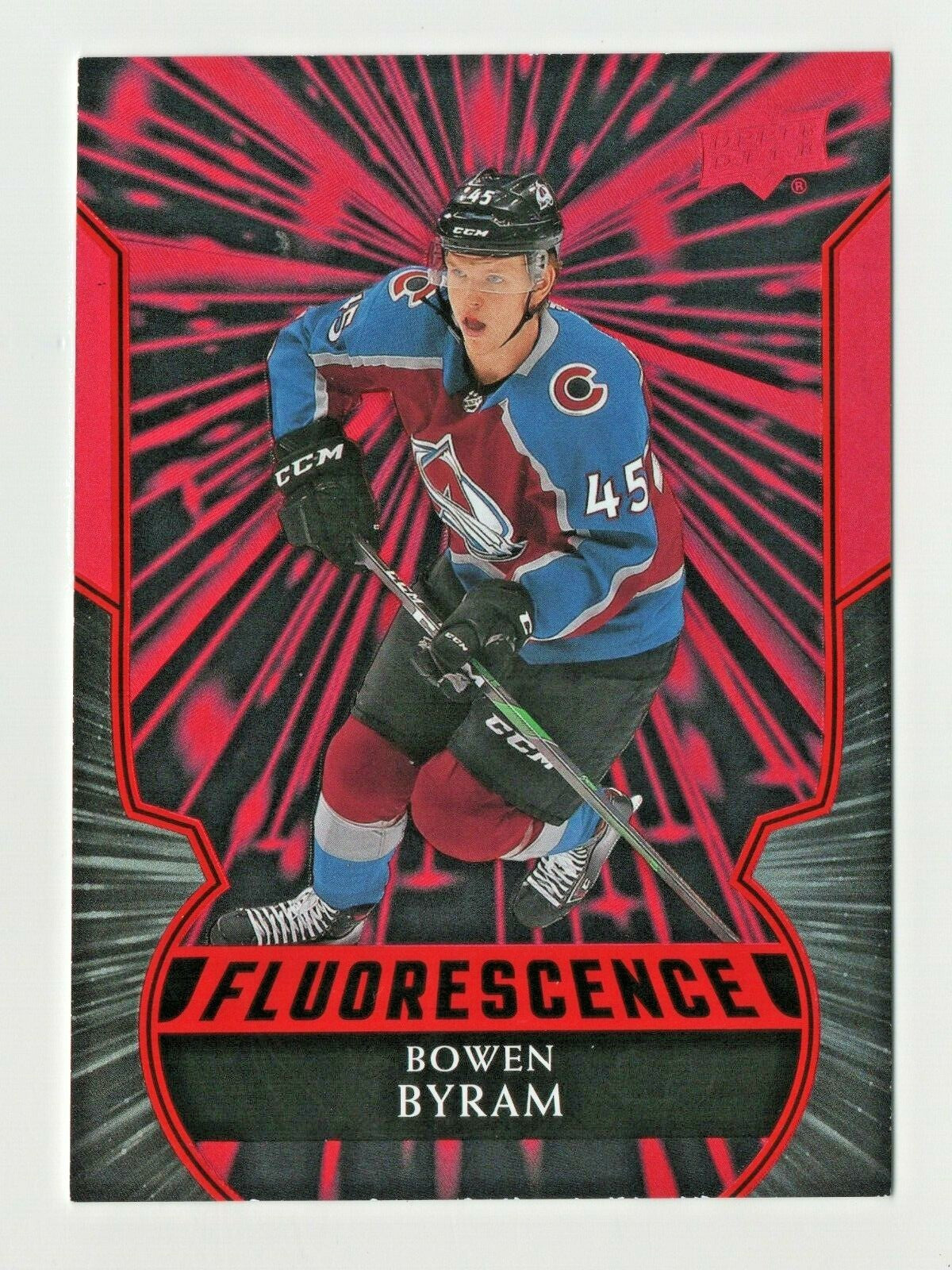 Bowen Byram 2020-21 UPPER DECK SERIES 2 FLUORESCENCE RED card F-37 - AVALANCHE 