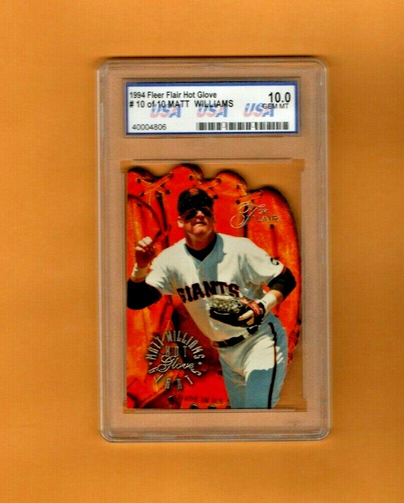 1994 Flair Hot Gloves Matt Williams #10 of 10 U.S.A. GEM MT 10 