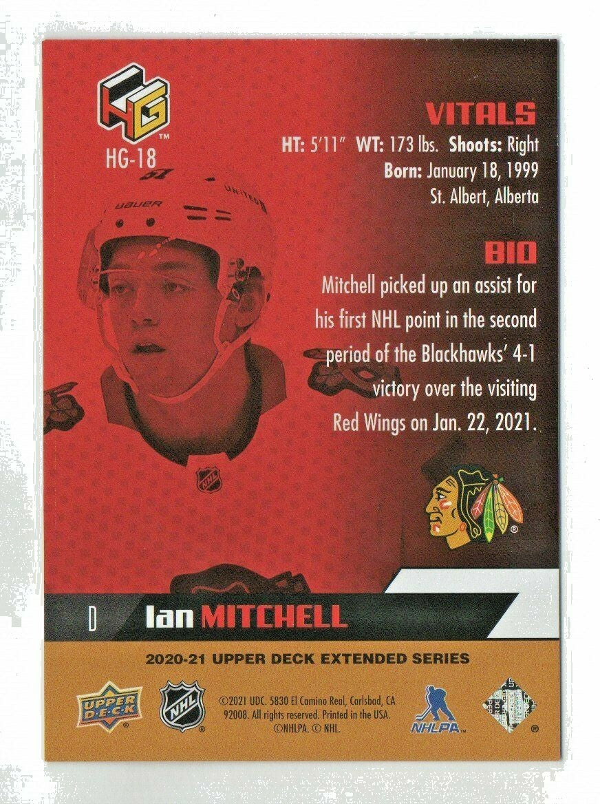 2020-21 Upper Deck Extended Series Ian Mitchell HoloGrFx Gold Rookie #HG-18 