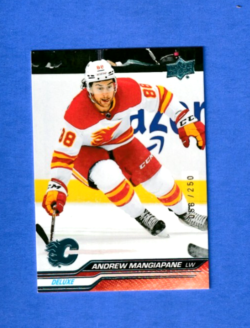 2023-24 Upper Deck Series 2 Deluxe 056/250 Andrew Mangiapane #277 Calgary Flames