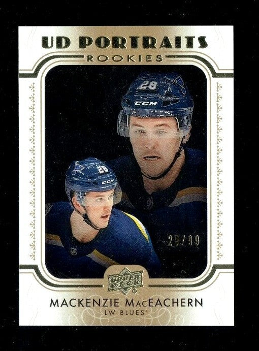 2019-20 UPPER-DECK UD PORTRAITS ROOKIES GOLD MACKENZIE MacEACHERN #P-79 29/99