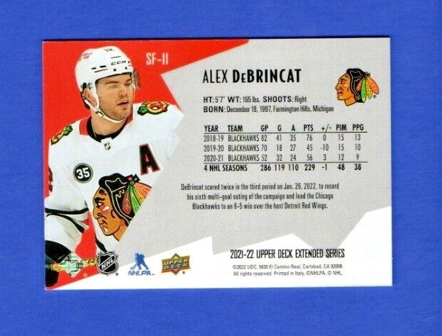 Alex DeBrincat  2021-22 UD Extended SPxFinite Radiance Silver #SF-11   1211/2999
