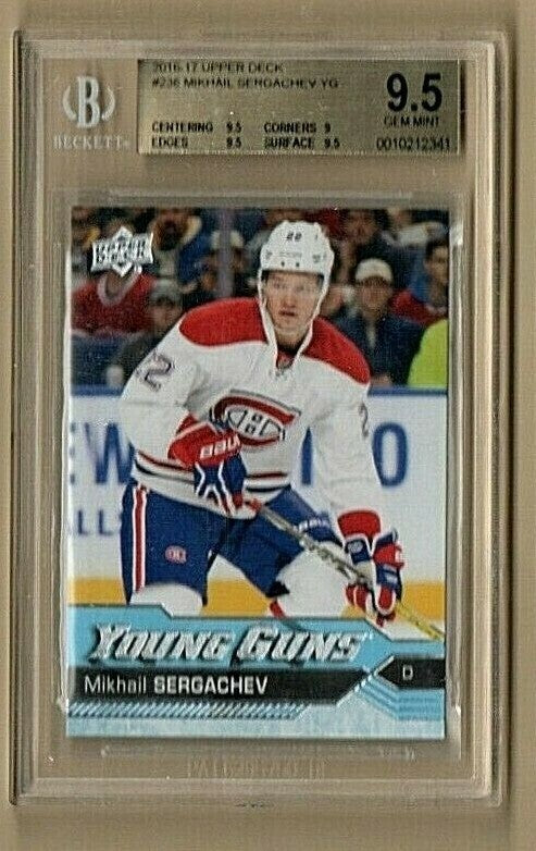 2016-17 Upper Deck Mikhail Sergachev Young Guns RC #236 Rookie Lightning BGS 9.5