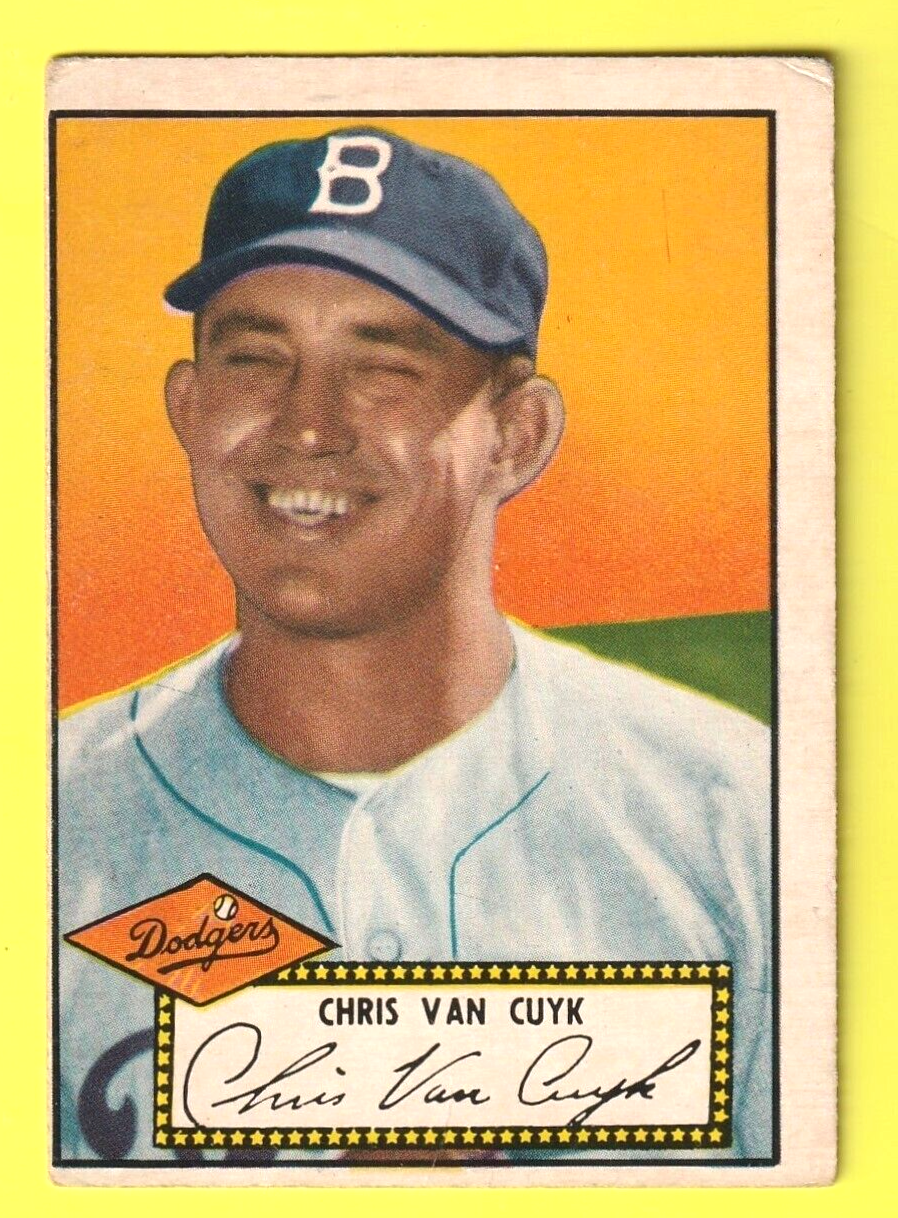 1952 Topps Baseball #53 -  Chris Van Cuyk - Brooklyn Dodgers RC- VG - Black Back