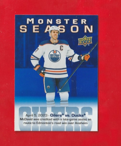 2023-24 UD Monster Season - CONNOR McDAVID - Edmonton Oilers - Card# MS-79