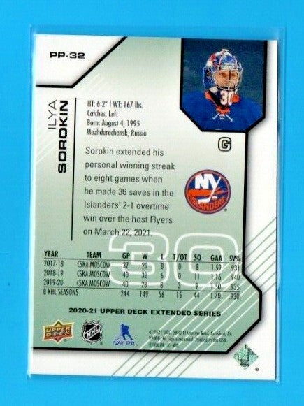 2020/21 Upper Deck Pros & Prospects PP-32   Ilya Sorokin  NY Islanders 0891/1000