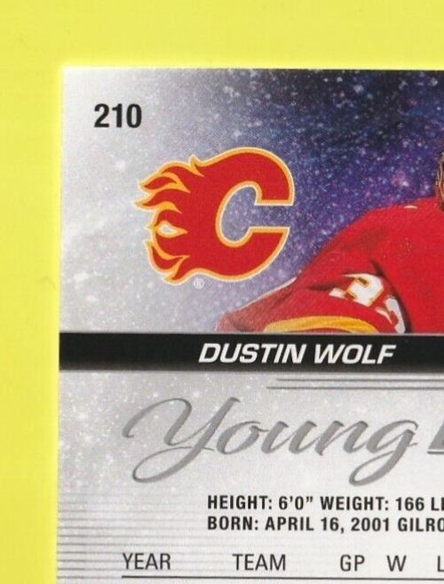 2023-24 Upper Deck Young Guns Deluxe #210 Dustin Wolf 210 /250 - Calgary Flames