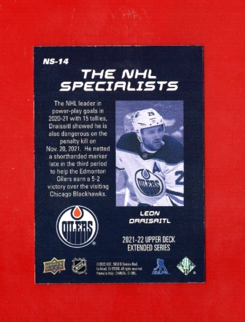 2021-22 Extended Series NHL Specialists #NS-14 Leon Draisaitl - Edmonton Oilers