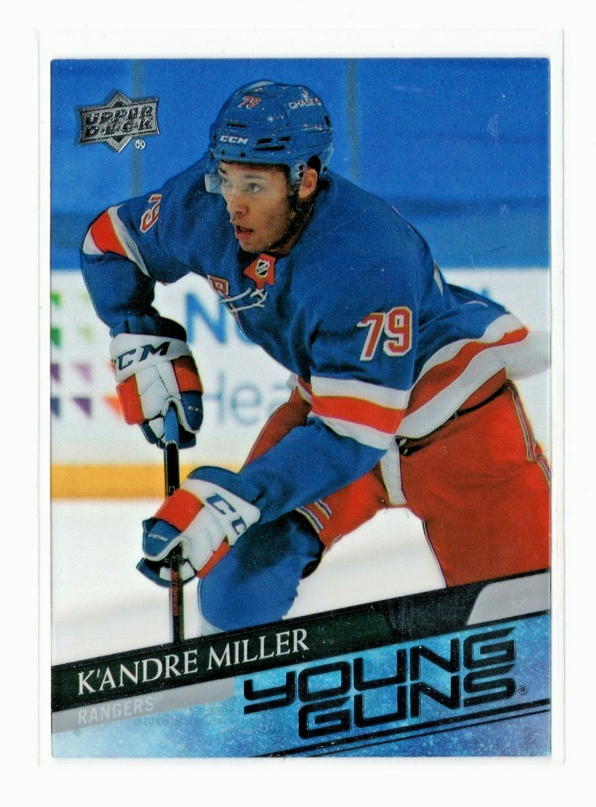 2020-21 UD Series 2 Young Guns Clear Cut #469 K'Andre Miller - New York Rangers 