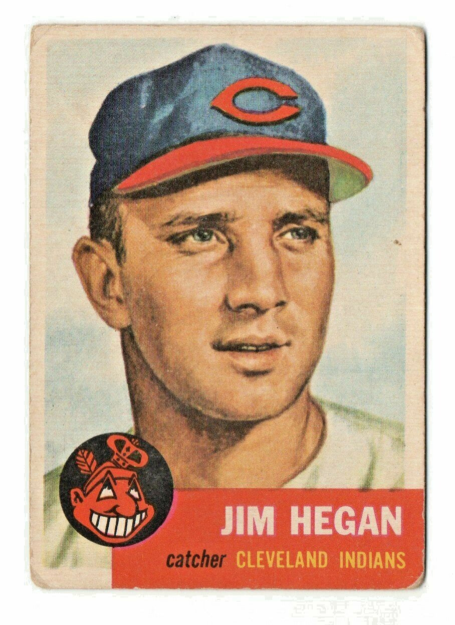 1953 TOPPS #80  --  JIM HEGAN  --  CLEVELAND INDIANS Catcher  -- GOOD