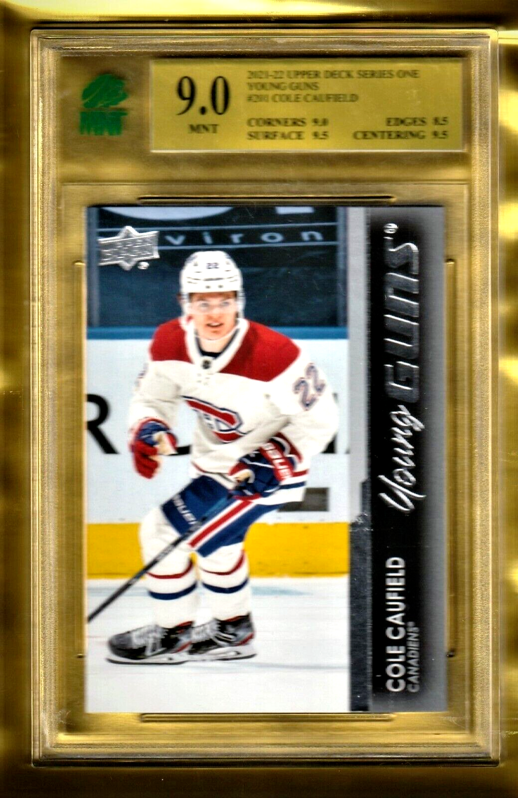 2021 Upper Deck Young Guns - Cole Caufield  -  Montreal  ROOKIE #201  - MINT 9.0