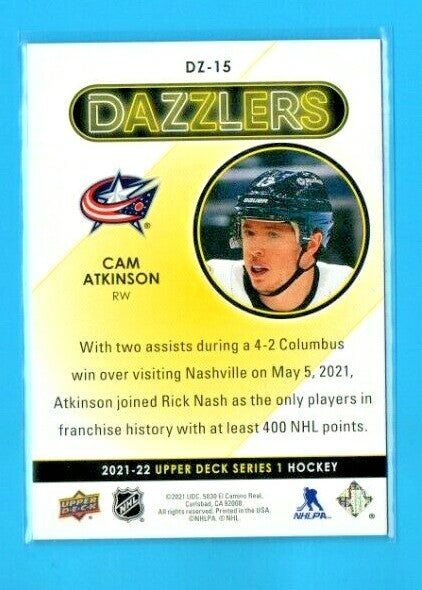 2021-22 Upper Deck Series 1 Red Dazzlers #DZ-15  Cam Atkinson  - Columbus