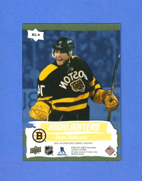 2023-24 Upper Deck Series 2 -  JAKE DEBRUSK - Highlighters Clear Cut HL-4 Bruins