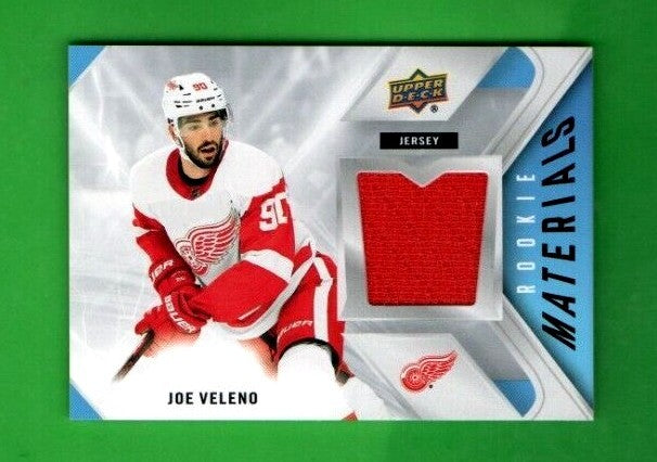 Joe Veleno 2021-22 UD Series 2 Rookie Materials  RED  Jersey  - RM-JV  Red Wings