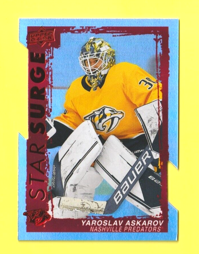 Yaroslav Askarov   -   Star Surge *RED*  DIE-CUT  - SS-23  - 2023-24 UD Series 1