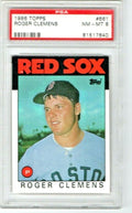 1986 Topps #661 Roger Clemens  -  PSA 8 NM-MT  -  Boston Red Sox