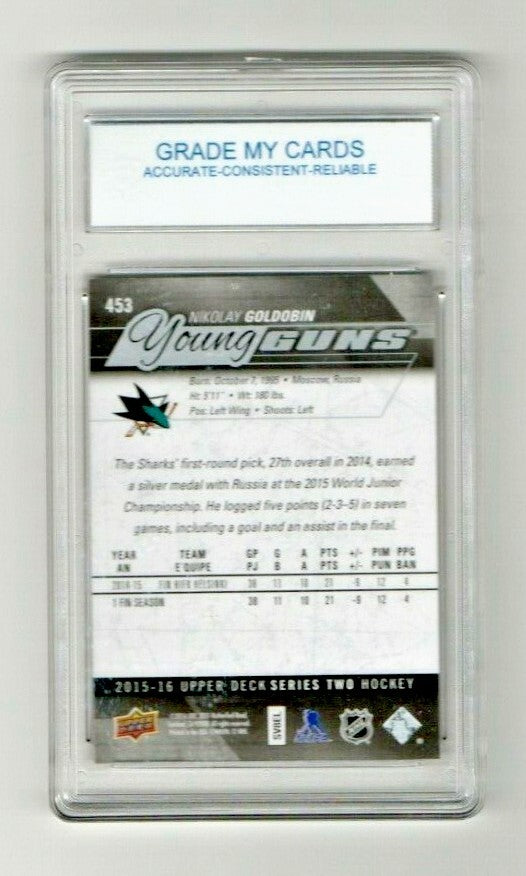 2015-16 Upper Deck Young Guns Rookie #453 Nikolay Goldobin  Sharks - GEM-MINT 10