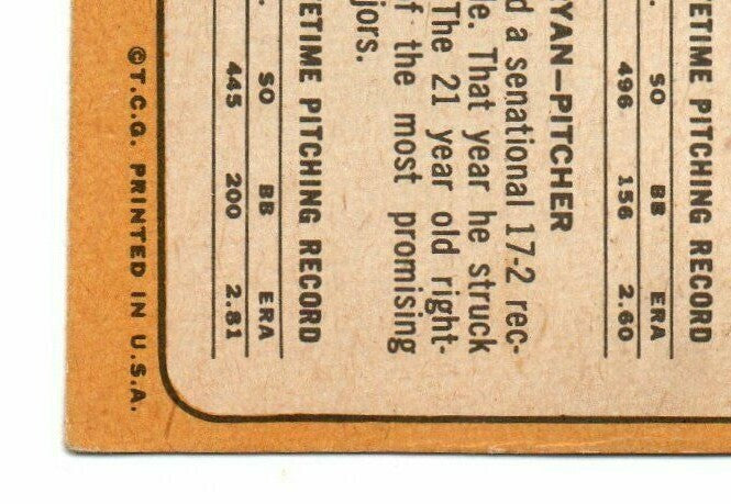 1968 TOPPS #177 NOLAN RYAN/JERRY KOOSMAN VG+ (RC) METS HOF 