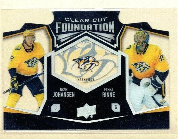 2019-20 Upper Deck Series 1 CLEAR CUT FOUNDATIONS Johansen - Rinne - Nashville