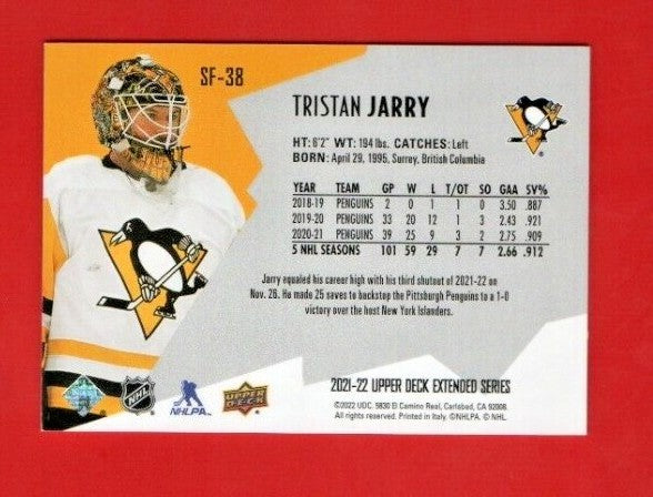 Tristan Jarry  2021-22 UD Extended  SPxFinite Radiance (GOLD)  SF-38 --  380/799