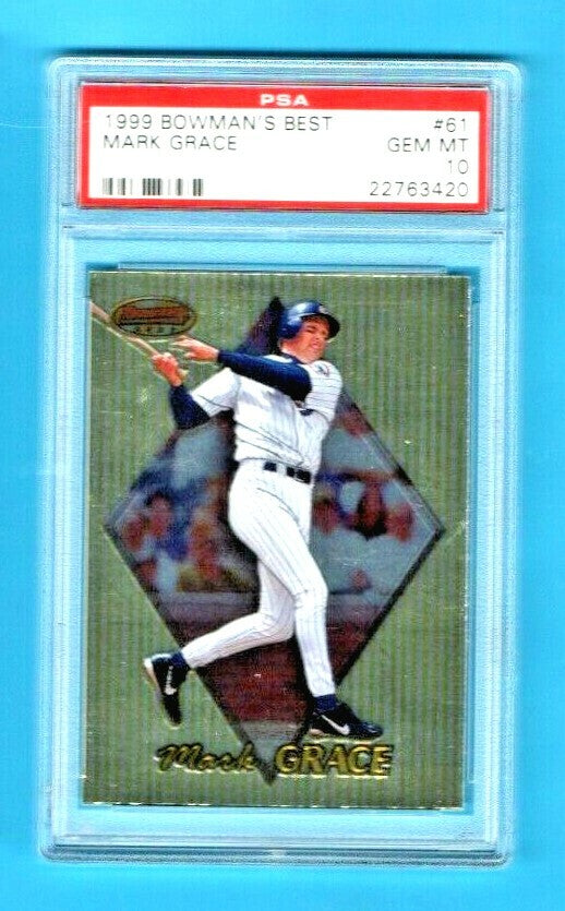 1999 Bowman's Best Mark Grace #61 Chicago Cubs PSA GEM MT 10  -  Population 1