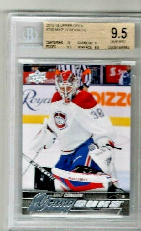 2015-16 Upper Deck #239 Mike Condon Young Guns Rookie BGS 9.5 GEM MINT #4