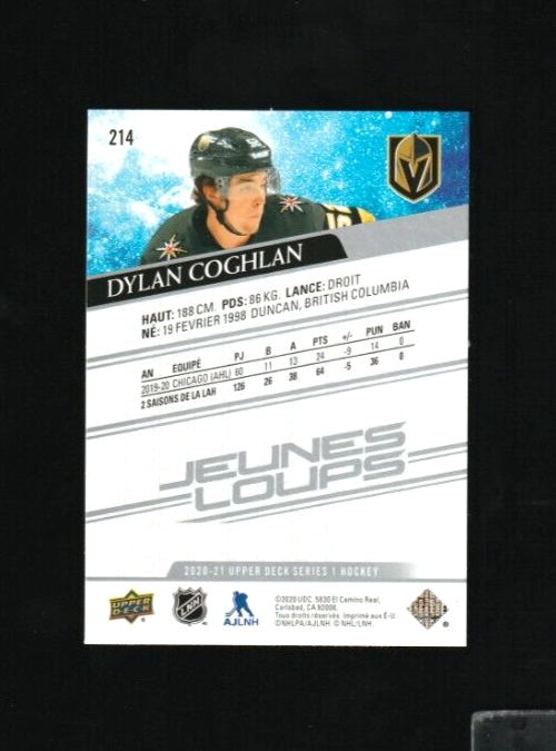 Dylan Coghlan 2020-21 Upper Deck Young Guns Rookie RC #214 French Jeunes Loups