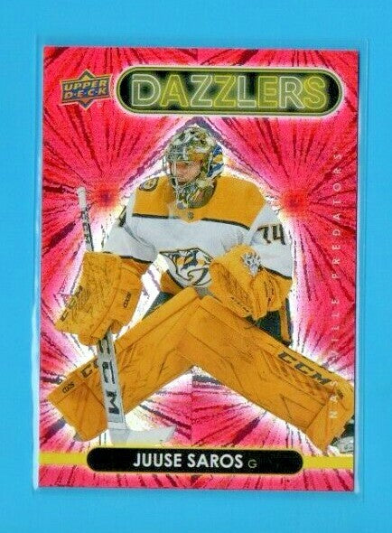 2021-22 Upper Deck Series 1 Red Dazzlers  #DZ-27 Juuse Saros Nashville Predators