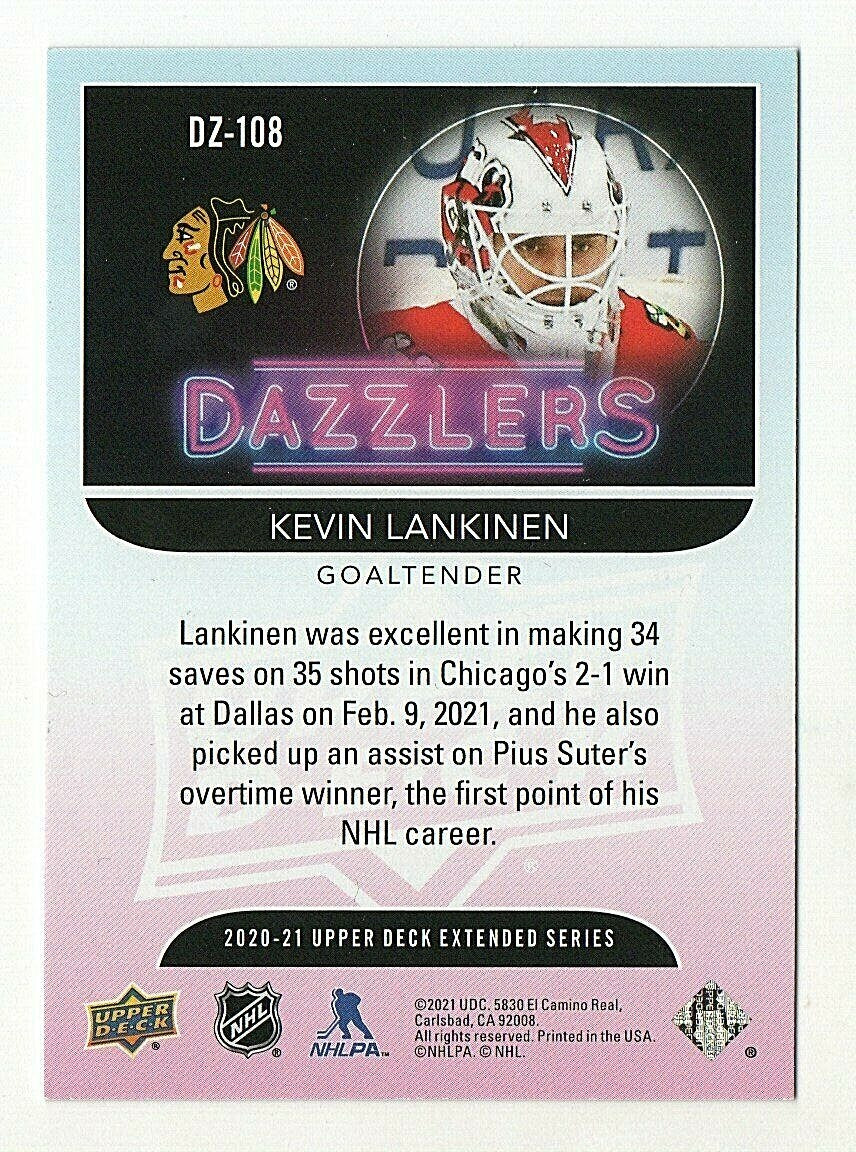 2020-21 UD EXTENDED SERIES KEVIN LANKINEN ROOKIE DAZZLERS PINK PARALLEL #DZ-108