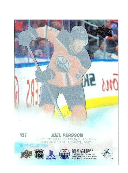 Joel Persson 2019-20 Upper Deck Series 2 YOUNG GUNS CLEAR CUT Rookie  -- OILERS 