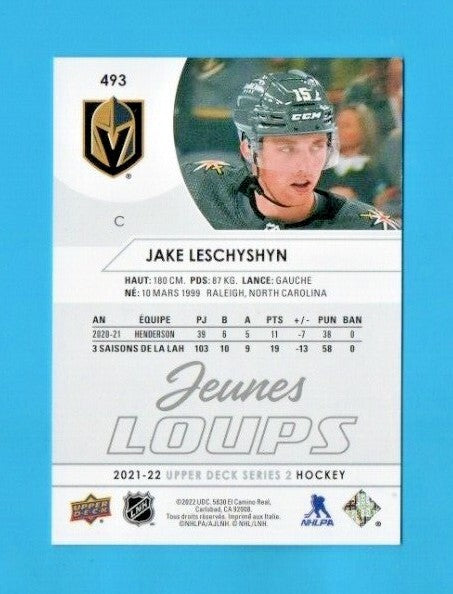 Jake Leschyshyn 2021-22 Upper Deck Series 2  French Young Guns JEUNES LOUPS #493