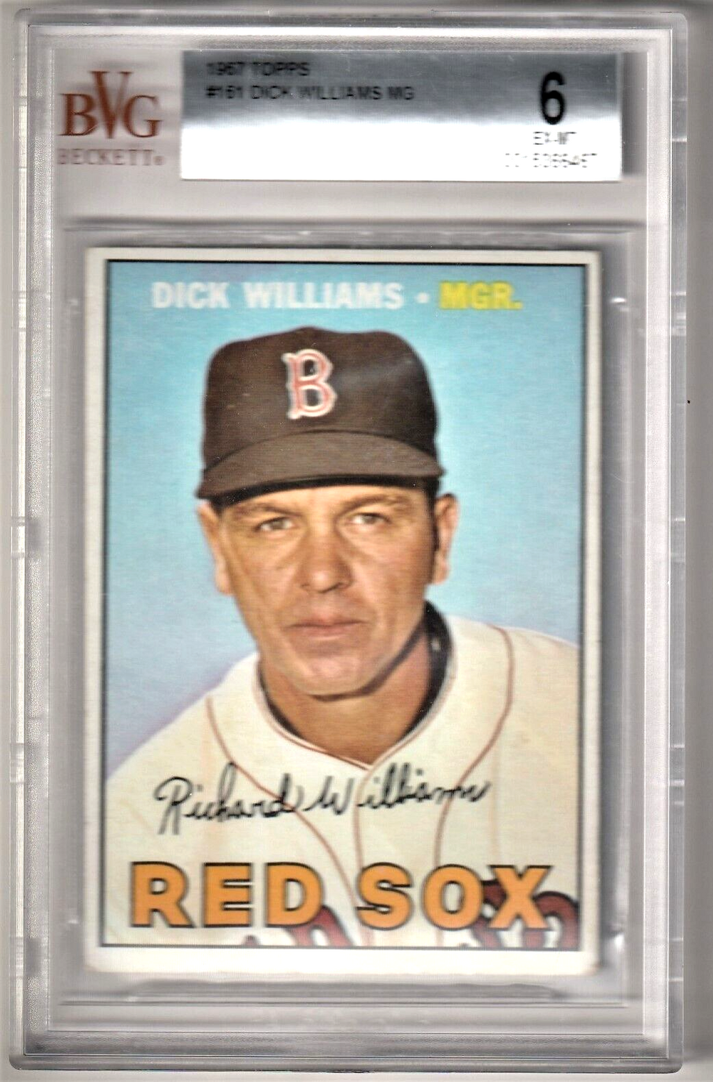 1967 Topps #161  -   Dick Williams   -   Boston Red Sox   -   BVG 6 EX-MT