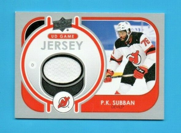 Upper Deck 2021-22 Series 1 UD Game Jersey (White) - P.K. Subban   #GJ-PS Devils