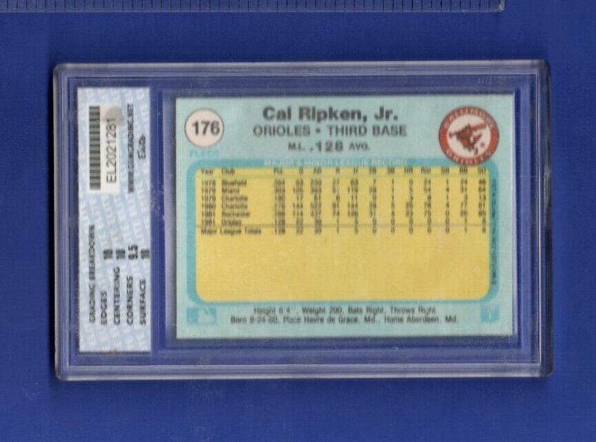 Cal Ripken Jr 2007 Hall Of Fame 1982 Fleer  Card #176 - GEM ELITE  10   PRISTINE