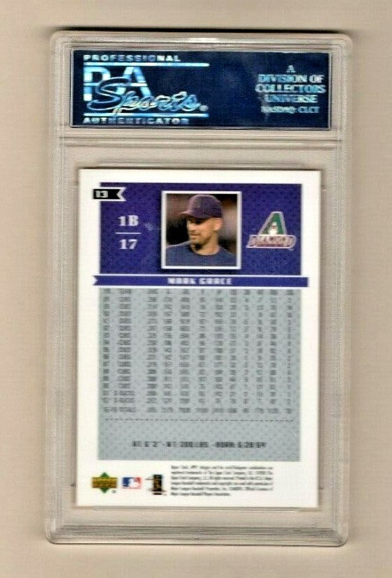 2003 Upper Deck MVP Arizona Diamondbacks  #13 Mark Grace PSA GEM MINT 10 POP 1
