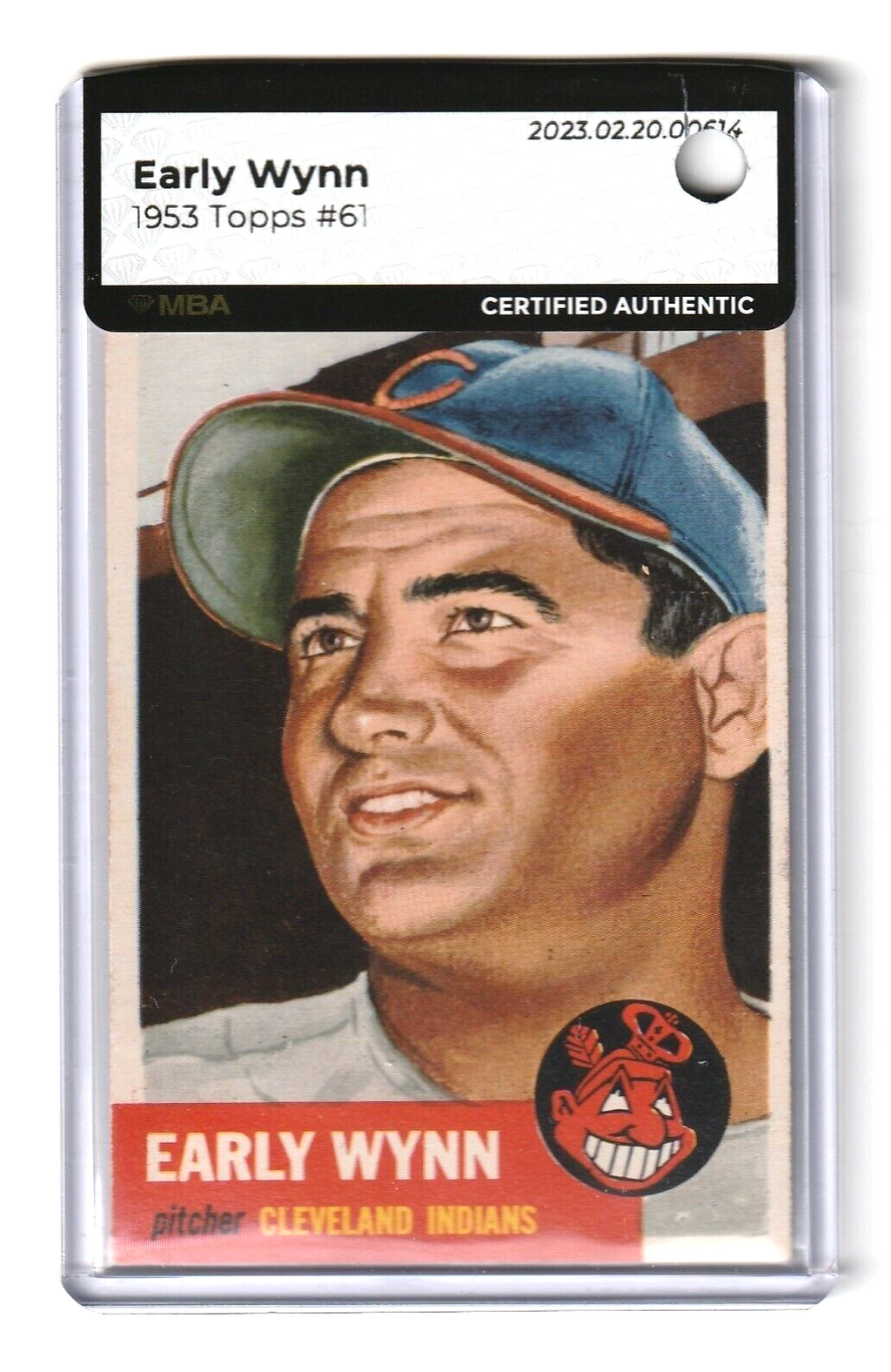 1953 Topps  -  Early Wynn  -  SHORT PRINT #61 MBA AUTHENTIC -  Cleveland Indians