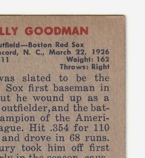 1951 Bowman #237   -   Billy Goodman  -  Boston Red Sox   -  EX-NRMT