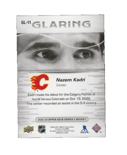 2023-24 Upper Deck Series 2 Nazem Kadri #GL-11 - SSP Glaring Insert 1:67 packs