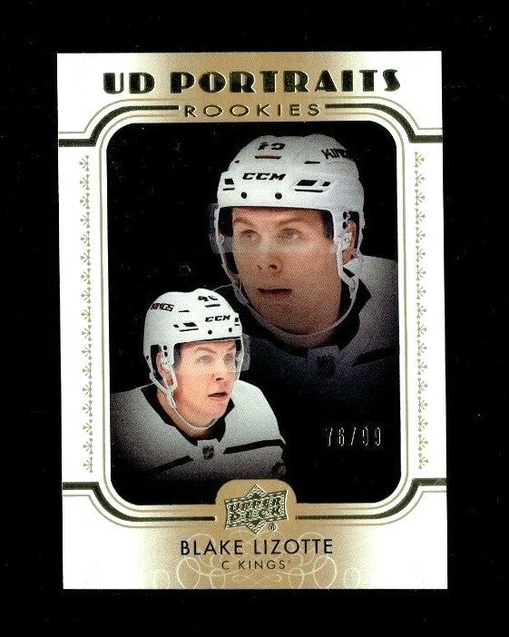 2019-20 Upper Deck Series 2 Blake Lizotte Gold Rookie Portraits 76/99 Kings P-98