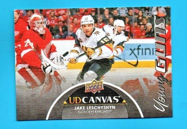 Jake Leschyshyn 2021-22 Upper Deck 2 Young Guns Canvas Black SP RC #C218 Vegas