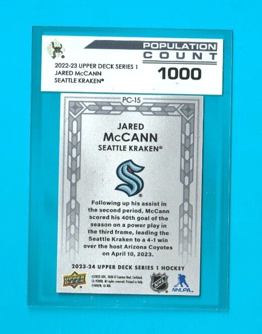 2023-24 Upper Deck Series 1  -  #PC-15    Jared McCann   - Population Count 1000