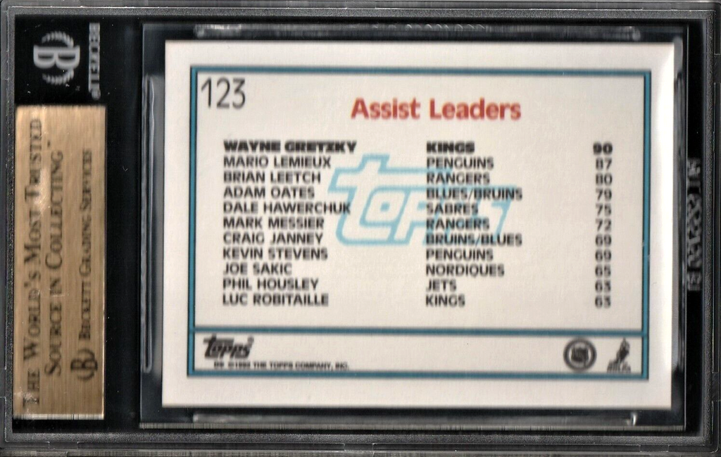 1992 Topps League Leader  -  Wayne Gretzky  #123  -  BGS 9.5 GEM MINT - Kings