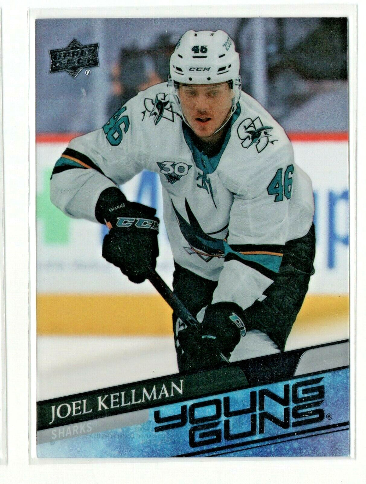 2020-21 Upper Deck Series 2 Joel Kellman Clear Cut Young Guns # 498 -- Sharks