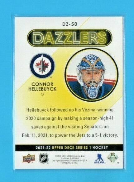 2021-22 Upper Deck Series 1 Red Dazzlers  #DZ-50 CONNOR HELLEBUYCK-Winnipeg Jets